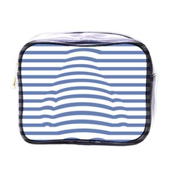 Animals Illusion Penguin Line Blue White Mini Toiletries Bags