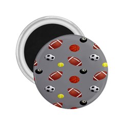 Balltiled Grey Ball Tennis Football Basketball Billiards 2 25  Magnets