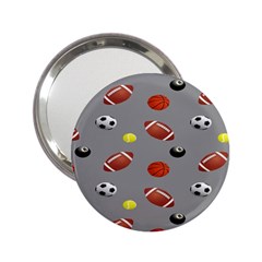 Balltiled Grey Ball Tennis Football Basketball Billiards 2 25  Handbag Mirrors by Mariart