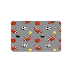 Balltiled Grey Ball Tennis Football Basketball Billiards Magnet (name Card)