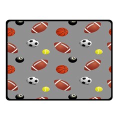 Balltiled Grey Ball Tennis Football Basketball Billiards Double Sided Fleece Blanket (small)  by Mariart