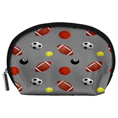 Balltiled Grey Ball Tennis Football Basketball Billiards Accessory Pouches (large)  by Mariart