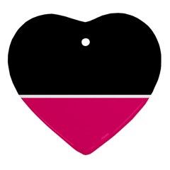 Black Pink Line White Ornament (heart) by Mariart