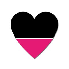 Black Pink Line White Heart Magnet by Mariart