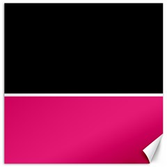 Black Pink Line White Canvas 16  X 16   by Mariart