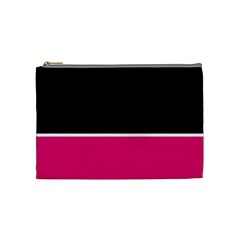 Black Pink Line White Cosmetic Bag (medium)  by Mariart