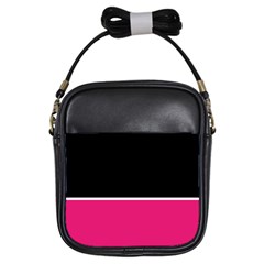 Black Pink Line White Girls Sling Bags by Mariart