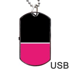 Black Pink Line White Dog Tag Usb Flash (one Side) by Mariart