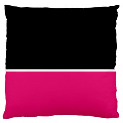 Black Pink Line White Large Cushion Case (one Side) by Mariart