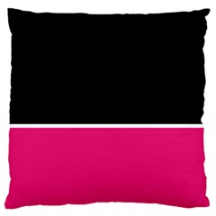 Black Pink Line White Large Flano Cushion Case (two Sides) by Mariart