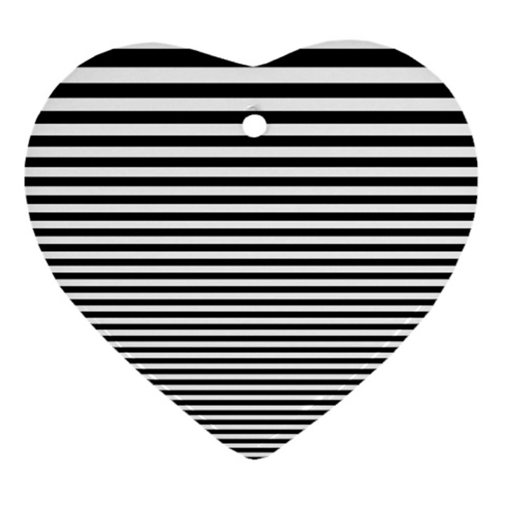 Black White Line Ornament (Heart)