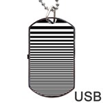 Black White Line Dog Tag USB Flash (Two Sides) Front