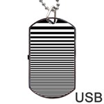 Black White Line Dog Tag USB Flash (Two Sides) Back