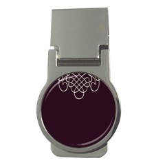 Black Cherry Scrolls Purple Money Clips (round)  by Mariart