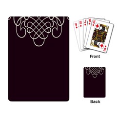 Black Cherry Scrolls Purple Playing Card by Mariart