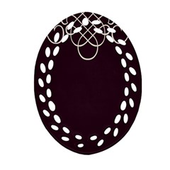 Black Cherry Scrolls Purple Oval Filigree Ornament (two Sides)