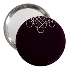 Black Cherry Scrolls Purple 3  Handbag Mirrors