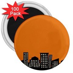 City Building Orange 3  Magnets (100 Pack)