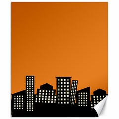 City Building Orange Canvas 8  X 10 