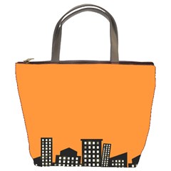 City Building Orange Bucket Bags