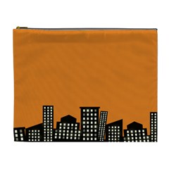 City Building Orange Cosmetic Bag (xl) by Mariart