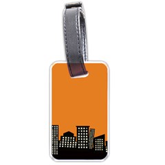 City Building Orange Luggage Tags (two Sides)