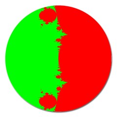 Critical Points Line Circle Red Green Magnet 5  (round)
