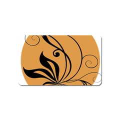 Black Brown Floral Symbol Magnet (name Card)