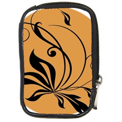 Black Brown Floral Symbol Compact Camera Cases by Mariart