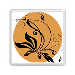 Black Brown Floral Symbol Memory Card Reader (square) 
