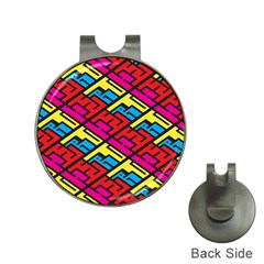 Color Red Yellow Blue Graffiti Hat Clips With Golf Markers