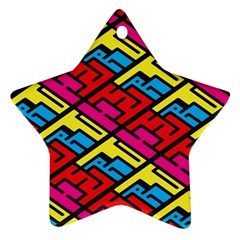 Color Red Yellow Blue Graffiti Star Ornament (two Sides)