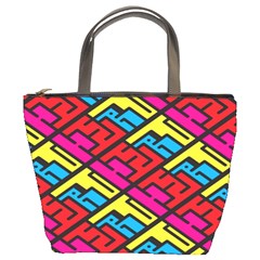 Color Red Yellow Blue Graffiti Bucket Bags by Mariart