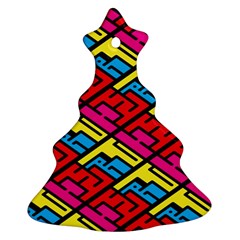 Color Red Yellow Blue Graffiti Christmas Tree Ornament (two Sides) by Mariart