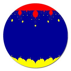 Critical Points Line Circle Red Blue Yellow Magnet 5  (round) by Mariart