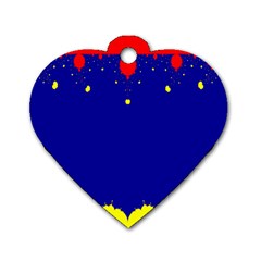 Critical Points Line Circle Red Blue Yellow Dog Tag Heart (one Side)