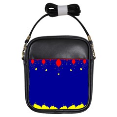 Critical Points Line Circle Red Blue Yellow Girls Sling Bags by Mariart