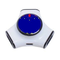 Critical Points Line Circle Red Blue Yellow 3-port Usb Hub