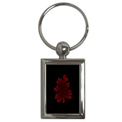 Dendron Diffusion Aggregation Flower Floral Leaf Red Black Key Chains (rectangle)  by Mariart