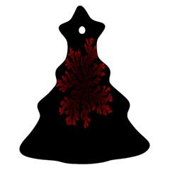 Dendron Diffusion Aggregation Flower Floral Leaf Red Black Ornament (christmas Tree) 