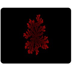 Dendron Diffusion Aggregation Flower Floral Leaf Red Black Double Sided Fleece Blanket (medium) 