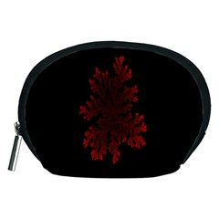 Dendron Diffusion Aggregation Flower Floral Leaf Red Black Accessory Pouches (medium) 