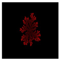 Dendron Diffusion Aggregation Flower Floral Leaf Red Black Large Satin Scarf (square)