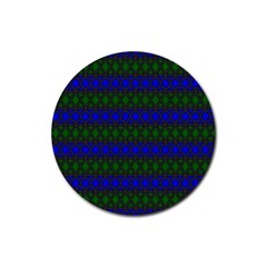 Diamond Alt Blue Green Woven Fabric Rubber Coaster (round)  by Mariart