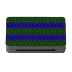 Diamond Alt Blue Green Woven Fabric Memory Card Reader With Cf by Mariart