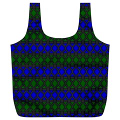 Diamond Alt Blue Green Woven Fabric Full Print Recycle Bags (l)  by Mariart