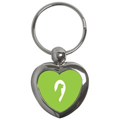 Dog Green White Animals Key Chains (heart)  by Mariart