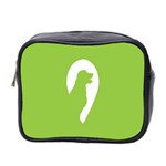 Dog Green White Animals Mini Toiletries Bag 2-Side Front