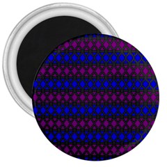 Diamond Alt Blue Purple Woven Fabric 3  Magnets