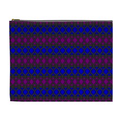 Diamond Alt Blue Purple Woven Fabric Cosmetic Bag (xl)